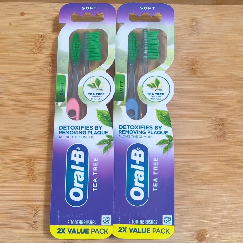 Brand New Oral-B Tea Tree Soft Toothbrushes